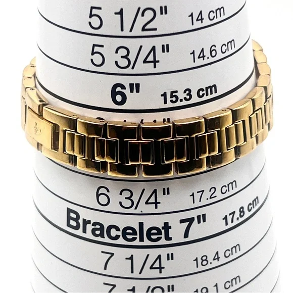 Croton Gold Tone Womens Bracelet Watch with Crystal Accents 6.5" New Battery - Picture 4 of 12